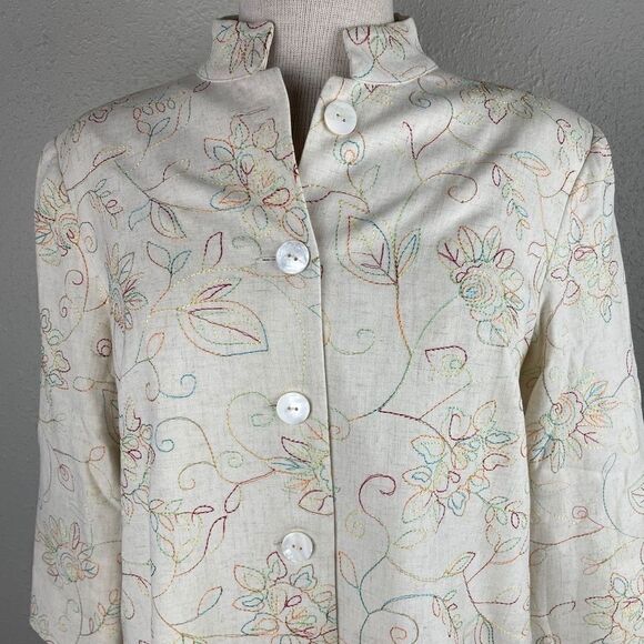 Koret Linen Blend Button Down Top EUC - Picture 2 of 11